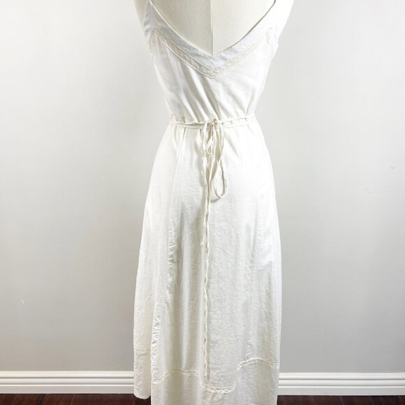 Storia NWT 100% Cotton Off White Spaghetti Strap Wrap Dress with Lace - XSmall - Picture 8 of 10